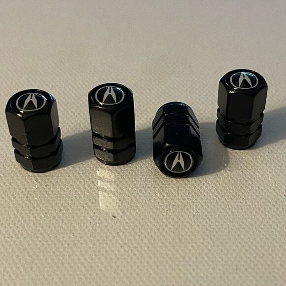 Acura Valve Stem Caps in Black Set of 4 NWT - Picture 3 of 4
